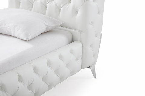 Queen Modrest Legend Modern White Bonded Leather Bed Model VGVCBD8111-WHT-Q