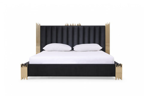 Modrest Token Modern Black & Gold Bed Model VGVCBD815-BED