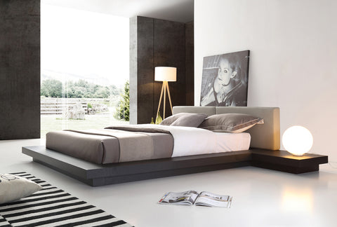 Queen Modrest Opal Modern Wenge & Grey Platform Bed Model VGVCBD855-WGEGRY-Q