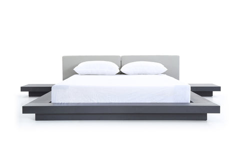 Modrest Opal Modern Wenge & Grey Platform Bed Model VGVCBD855-WGEGRY