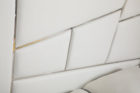 Modrest Chrysler Modern White Bonded Leather Bed Model VGVCBD8978-WHT