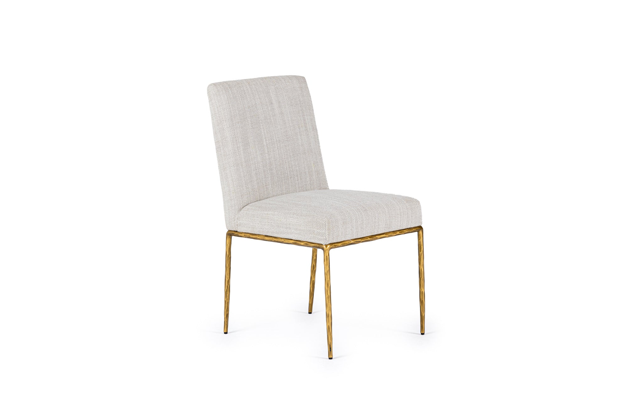 Modrest Beasley Modern Off White Linen & Brass Dining Chair Model VGMY-3756-WHT