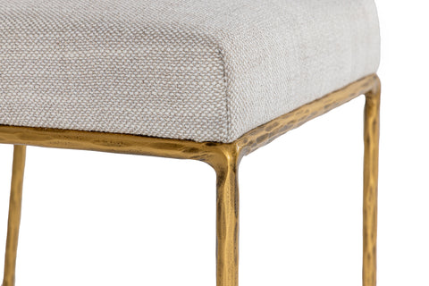 Modrest Beasley Modern Off White Linen & Brass Counter Chair Model VGMY-3756-26-WHT