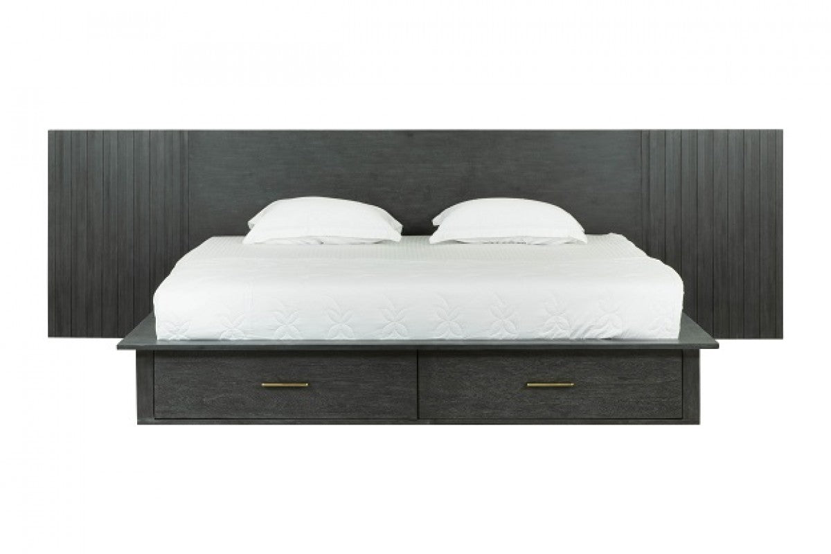 Modrest Manchester Contemporary Platform Dark Grey Bed With Drawers Model VGWD-HLF2-BED