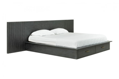 Modrest Manchester Contemporary Platform Dark Grey Bed With Drawers Model VGWD-HLF2-BED