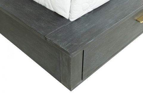 Modrest Manchester Contemporary Platform Dark Grey Bed With Two Nightstands Model VGWD-HLF2-BED-WNS