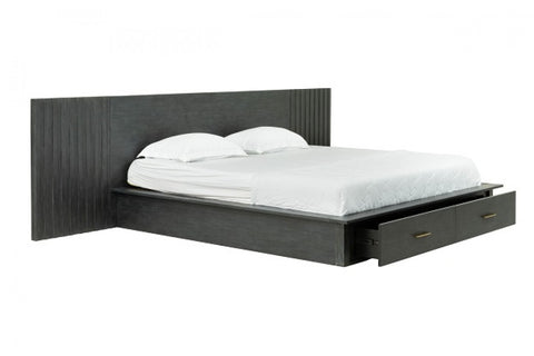 Modrest Manchester Contemporary Platform Dark Grey Bed With Drawers Model VGWD-HLF2-BED