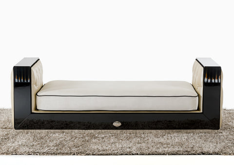 A&X Bellagio Transitional Black Crocodile And Beige Fabric Chaise Model VGUNRX006