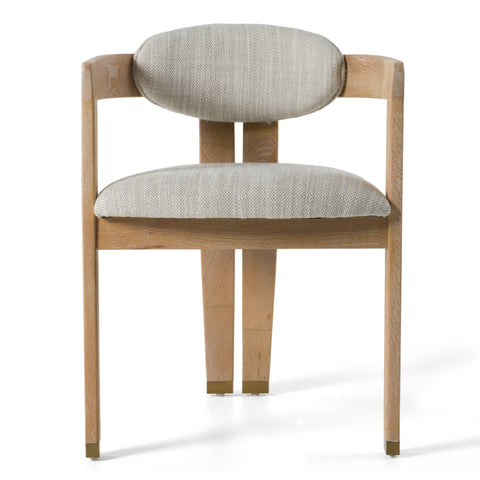 Modrest Belton Modern Off White Fabric & White Wash Oak Dining Chair Model VGMY-2918-OFFWHT