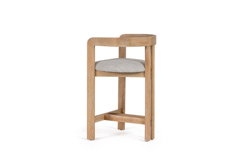 Modrest Belton Modern Off White Fabric & White Wash Oak Counter Chair Model VGMY-3719-26-OFFWHT