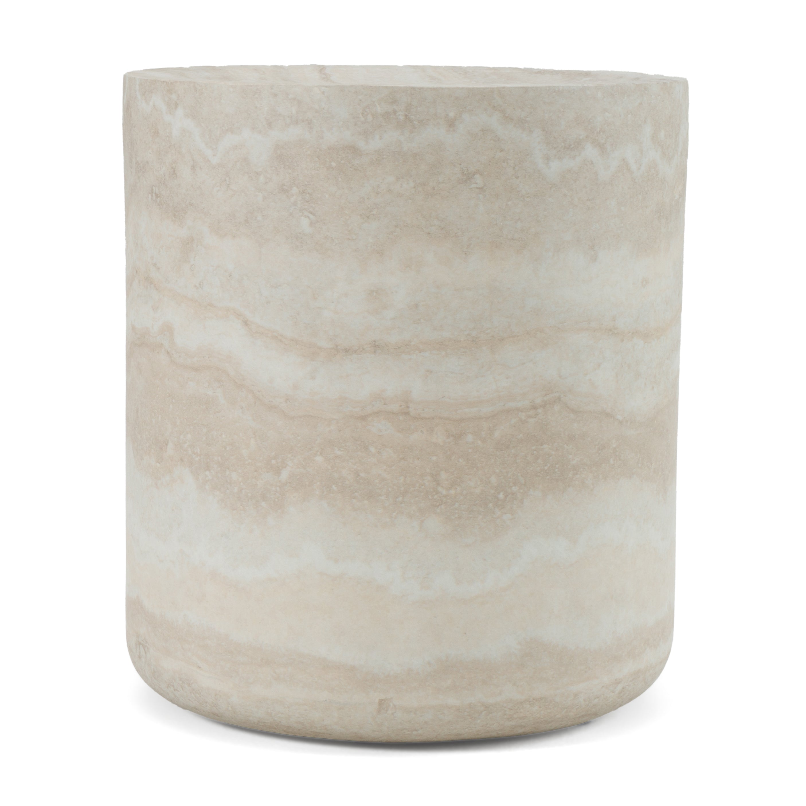 Modrest Benji Modern Faux Travertine Round End Table Model VGIP-ST901