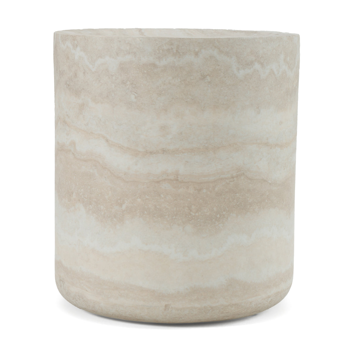 Modrest Benji Modern Faux Travertine Round End Table Model VGIP-ST901
