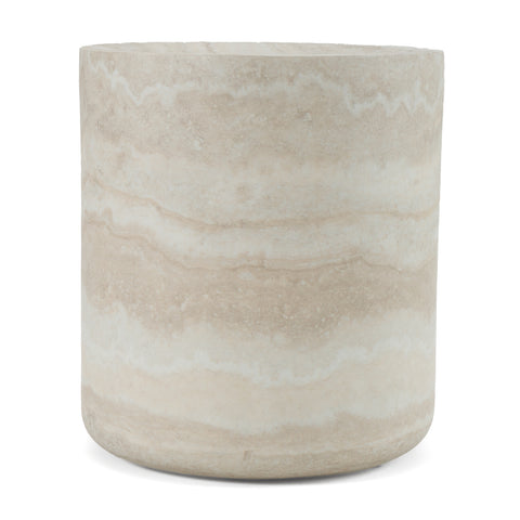 Modrest Benji Modern Faux Travertine Round End Table Model VGIP-ST901