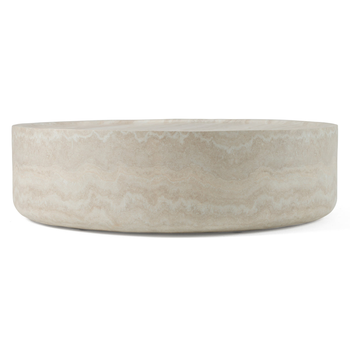 Modrest Benji Modern Faux Travertine Round Small Coffee Table Model VGIP-ST902