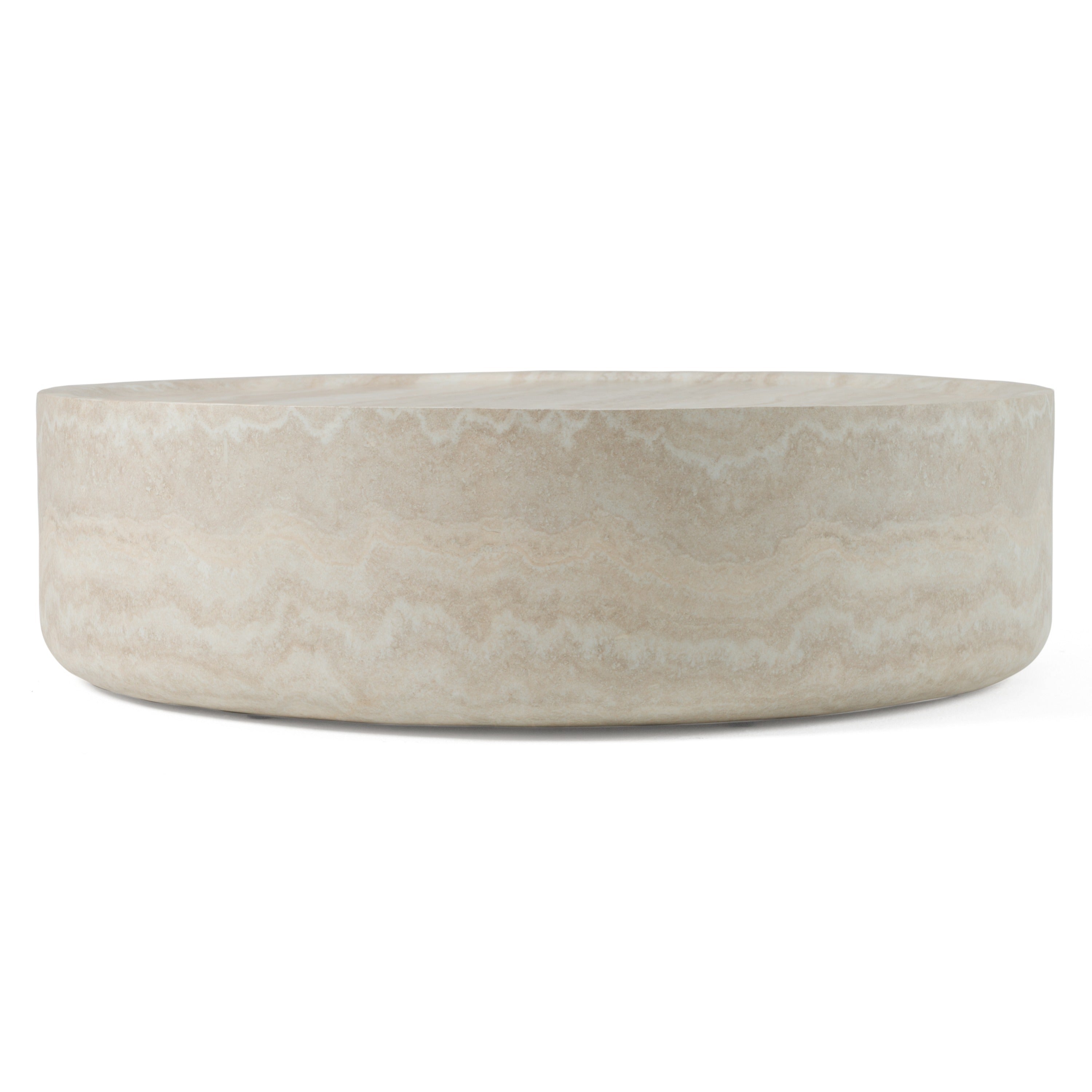 Modrest Benji Modern Faux Travertine Round Large Coffee Table Model VGIP-ST903