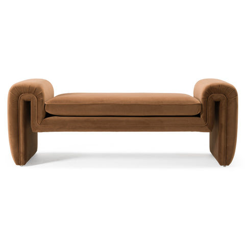 Divani Casa Bentley Modern Brown Velvet Bench Model VGAH-AG146-OT-BRN
