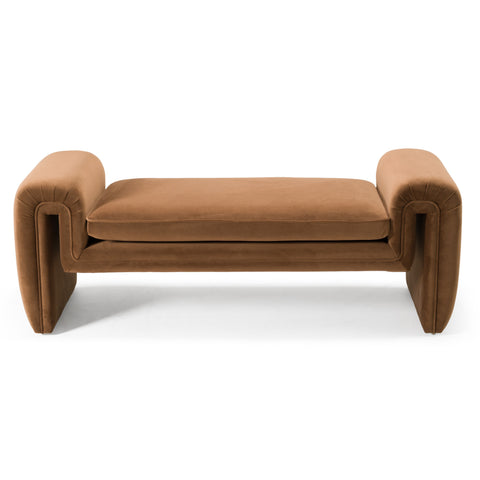 Divani Casa Bentley Modern Brown Velvet Bench Model VGAH-AG146-OT-BRN