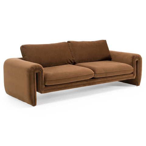 Divani Casa Bentley Modern Brown Velvet Sofa Model VGAH-AG146-3-BRN