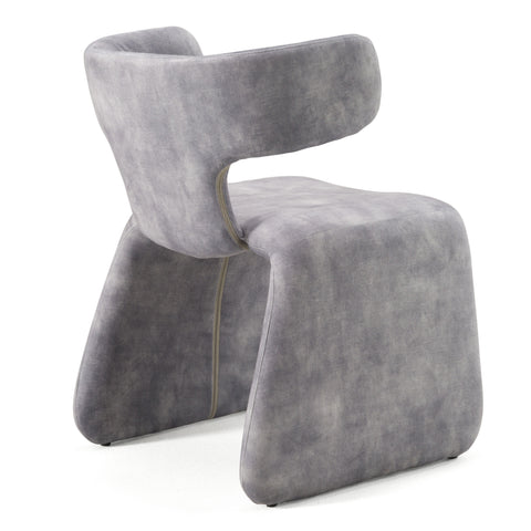 Modrest Bergman Modern Grey Blue Velvet Dining Chair Model VGEU-MC-7513CH-GRY