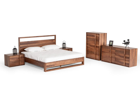 California King Nova Domus Berlin Modern Walnut Bed Model VGMABR-92-CK