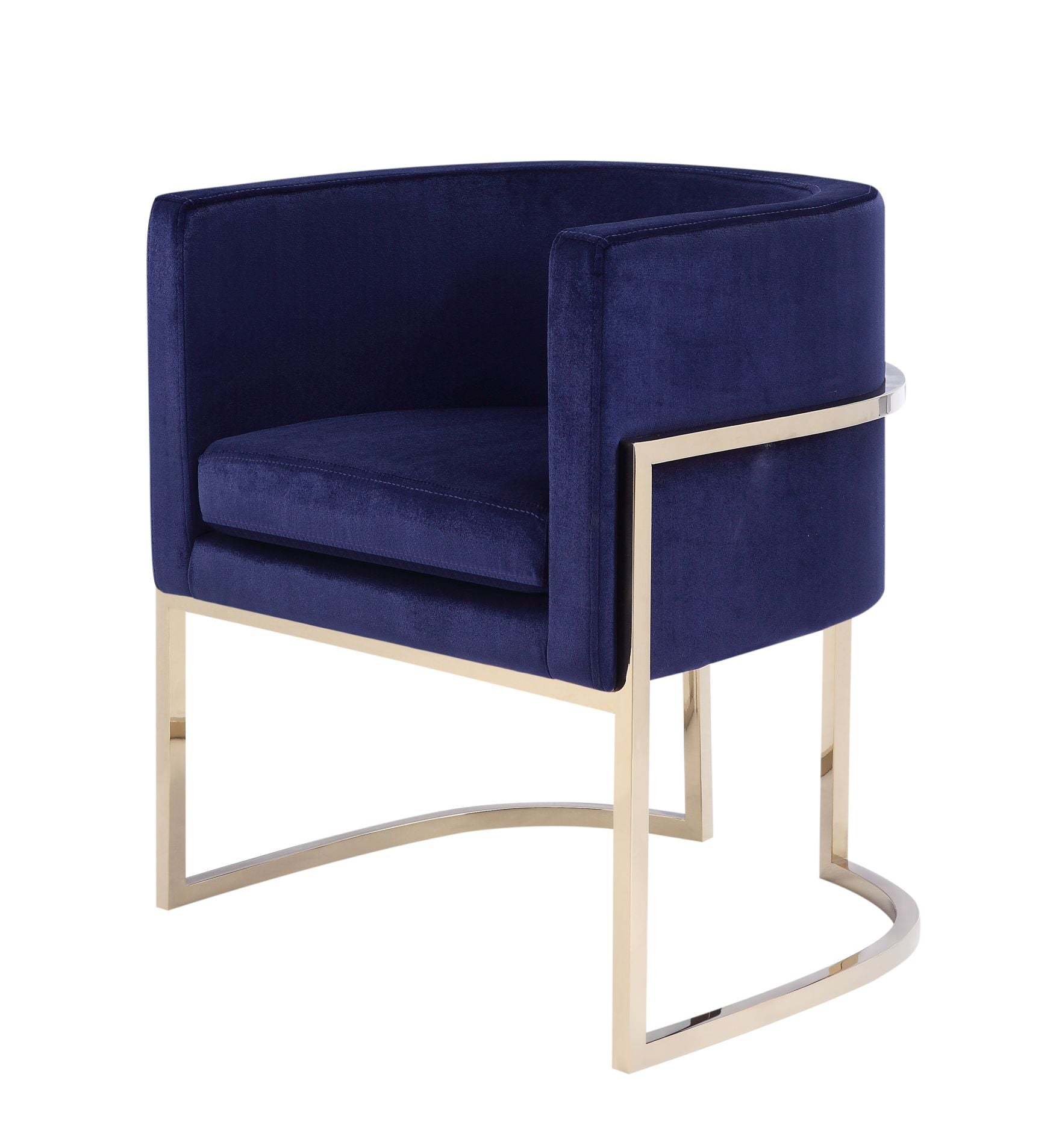 Modrest Betsy Modern Navy Blue Velvet & Gold Kids Chair Model VGZAS011-NVY-KDS-BLU-CH