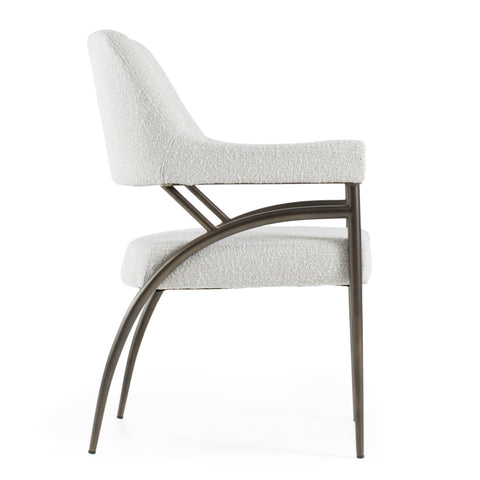 Modrest Betty Modern Off White Fabric & Bronze Dining Chair Model VGGA-6264CH-1-OFF