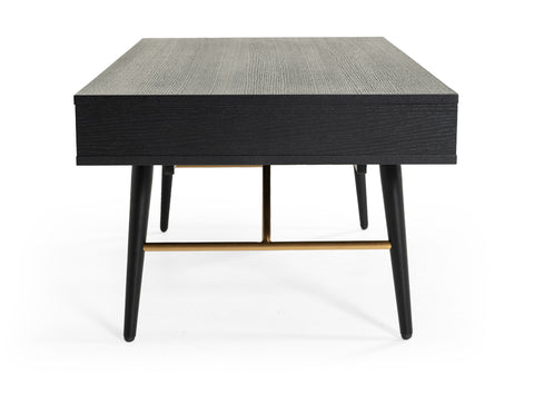 Modrest Billy Modern Black Oak & Gold Coffee Table Model VGDWJ5705