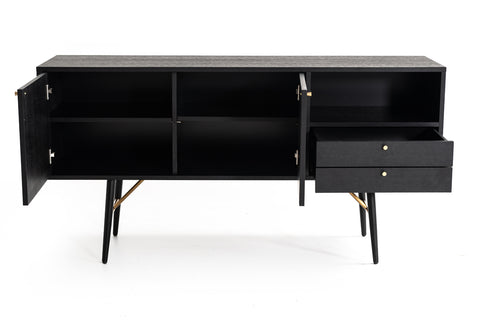 Modrest Billy Modern Black Oak & Gold Buffet Model VGDWJ9580-1