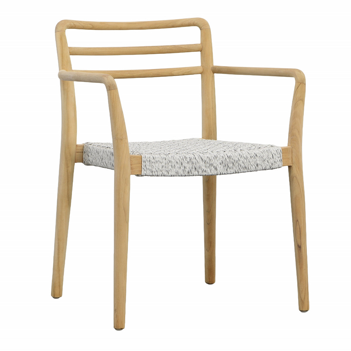 Detta Natural Wood Finish Frame and White Weave Outdoor Dining Chair