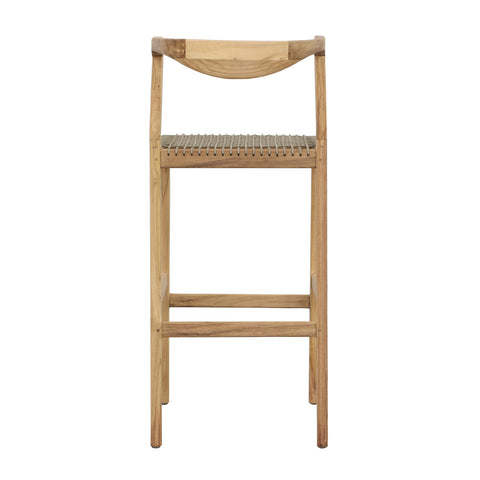 Rosel Natural and Taupe Outdoor Barstool