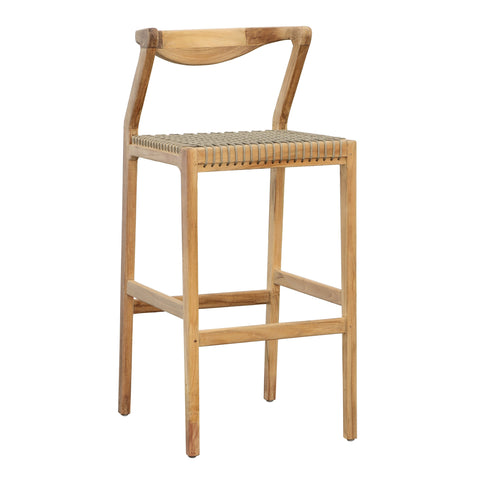Rosel Natural and Taupe Outdoor Barstool