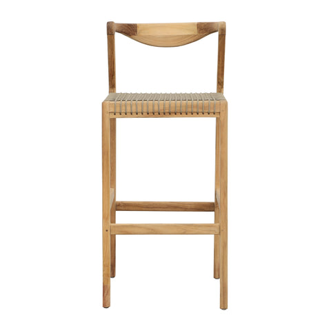 Rosel Natural and Taupe Outdoor Barstool