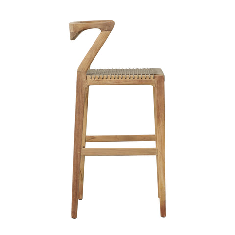 Rosel Natural and Taupe Outdoor Barstool