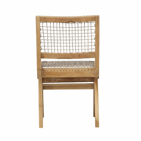 Margit Natural Wood Finish Frame with Taupe Weave Outdoor Dining Chair
