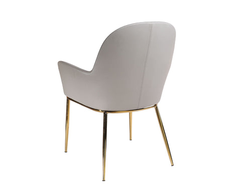 Modrest Blanton Modern Grey Leatherette & Gold Accent Chair Model VGOBTY148-GRY-CH