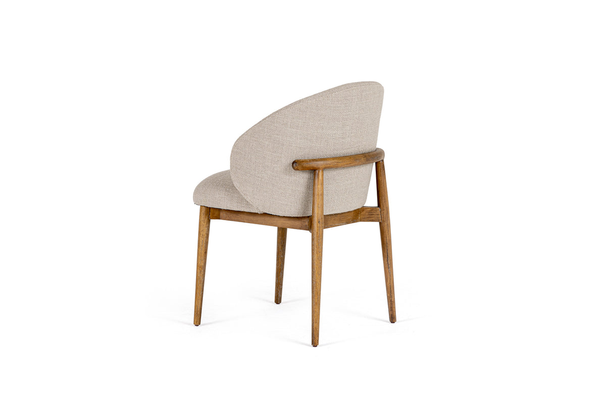 Modrest Blum Modern Beige Linen Dining Chair Model VGMY-3741-BGE
