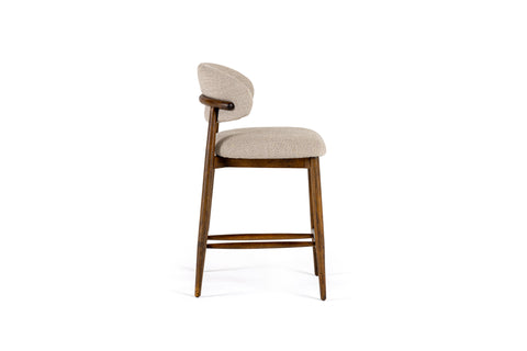 Modrest Blum Modern Beige Linen Counter Chair Model VGMY-3741-26-BGE