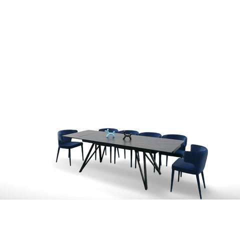 Modrest Bobby Modern Black Ceramic Extendable Dining Table Model VGYF-DT8936-BLK-DT