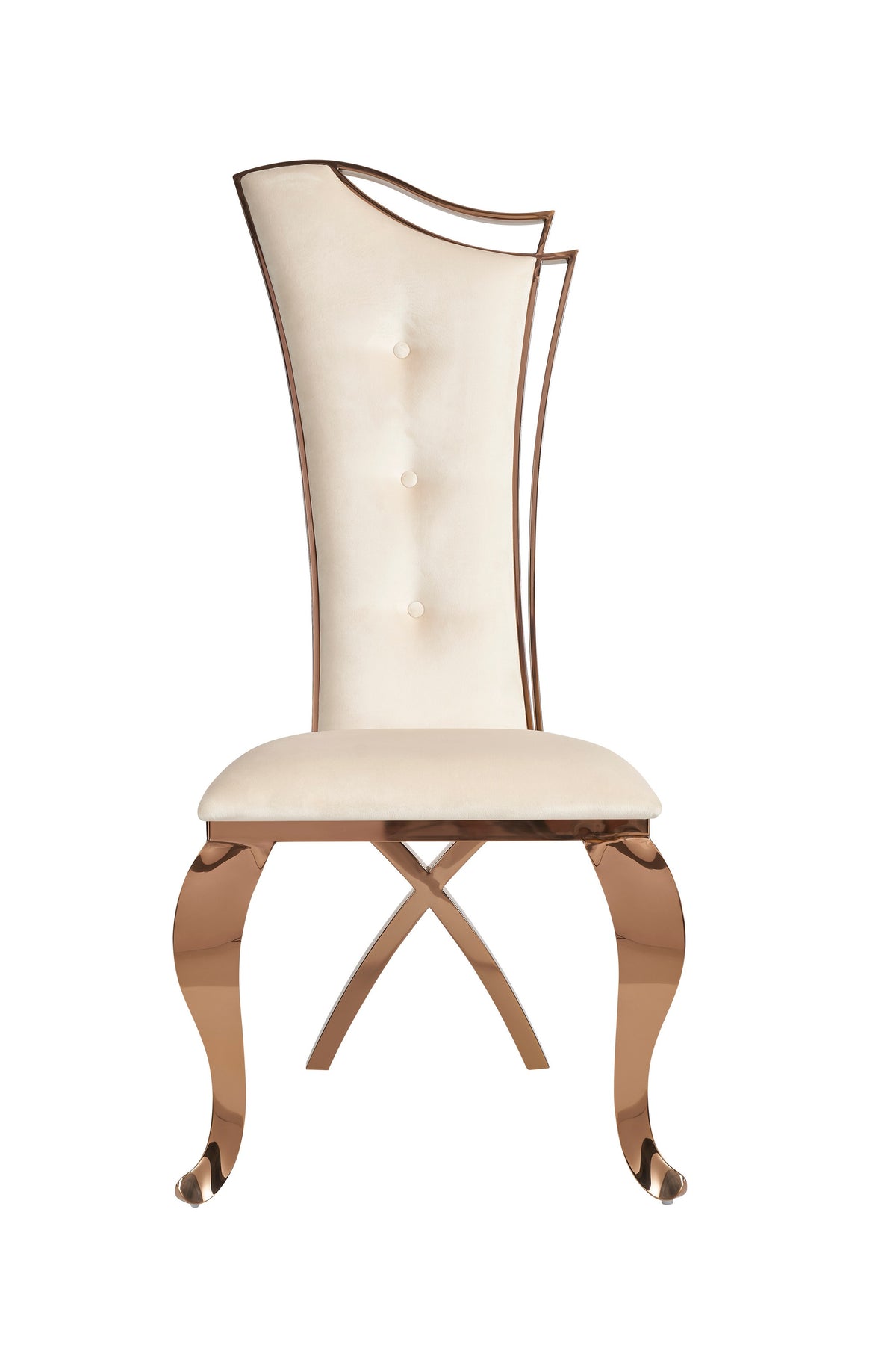 Modrest Bonnie Beige Velvet & Rose Gold Dining Chair (Set Of 2) Model VGZAY906-BEI-DC