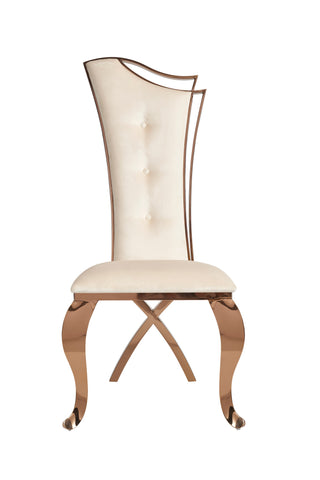 Modrest Bonnie Beige Velvet & Rose Gold Dining Chair (Set of 2) By VIG Furniture