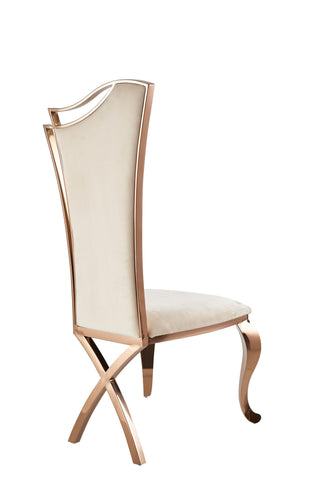 Modrest Bonnie Beige Velvet & Rose Gold Dining Chair (Set of 2) By VIG Furniture