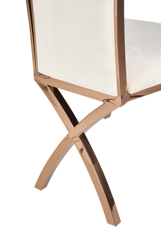 Modrest Bonnie Beige Velvet & Rose Gold Dining Chair (Set of 2) By VIG Furniture