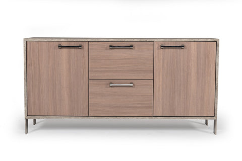 Nova Domus Boston Modern Brown Oak & Faux Concrete Office File Cabinet Model VGANBOSTON-FC