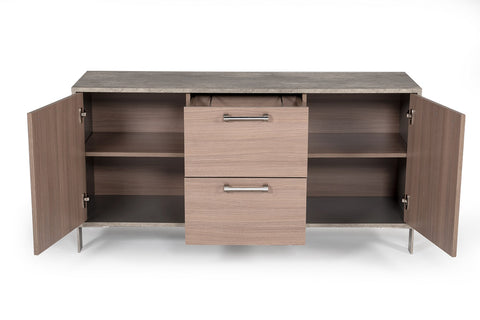Nova Domus Boston Modern Brown Oak & Faux Concrete Office File Cabinet Model VGANBOSTON-FC