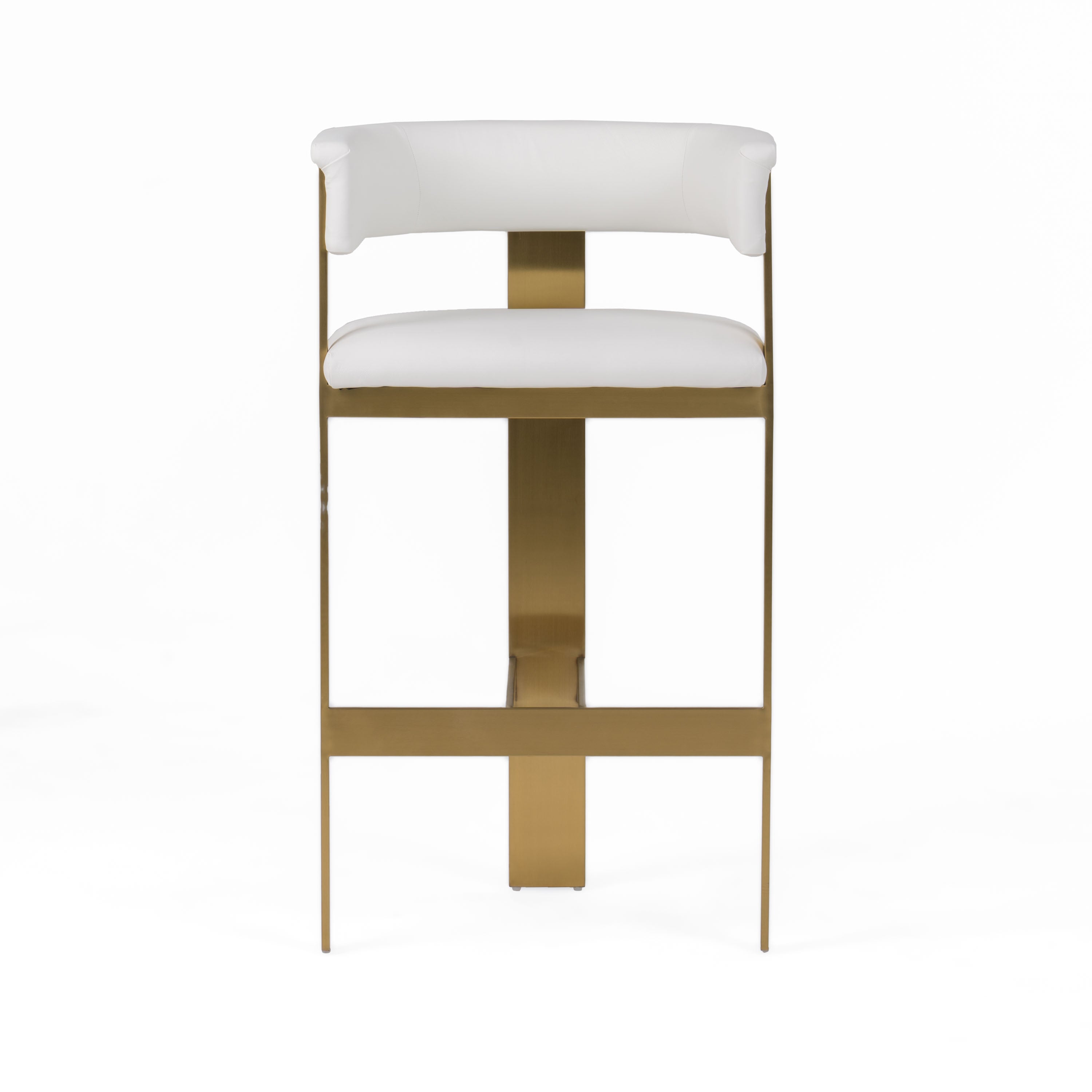 Modrest Boswell Modern White & Matte Gold Barstool Model VGRH-RHS-BS-158-WHTGLD