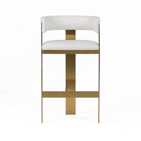 Modrest Boswell Modern White & Matte Gold Barstool Model VGRH-RHS-BS-158-WHTGLD