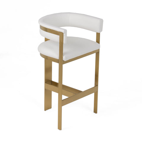 Modrest Boswell Modern White & Matte Gold Barstool Model VGRH-RHS-BS-158-WHTGLD