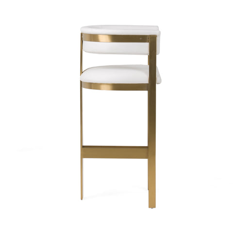 Modrest Boswell Modern White & Matte Gold Barstool Model VGRH-RHS-BS-158-WHTGLD
