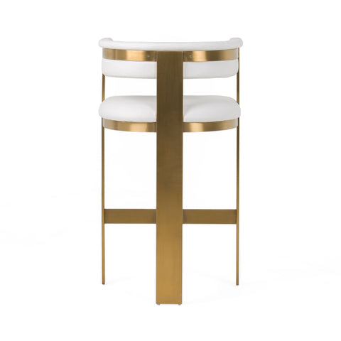 Modrest Boswell Modern White & Matte Gold Barstool Model VGRH-RHS-BS-158-WHTGLD