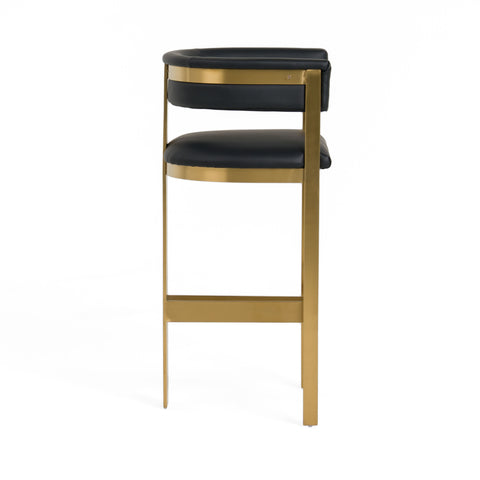 Modrest Boswell Modern Black & Matte Gold Barstool Model VGRH-RHS-BS-158-BLKGLD